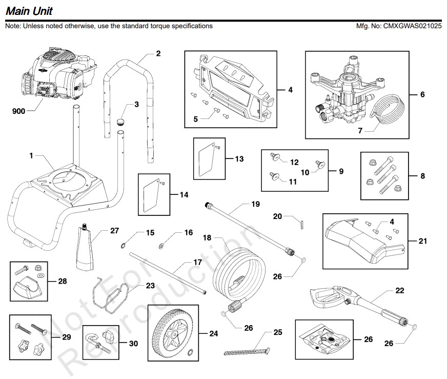 Craftsman Pressure Washer CMXGWAS021025 REV 00 Parts